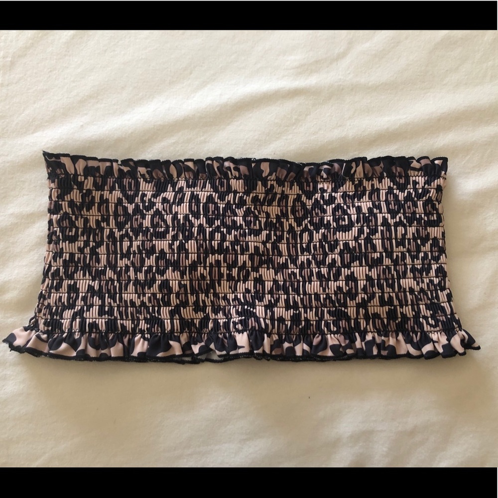 Leopard Bandeau Swim Top